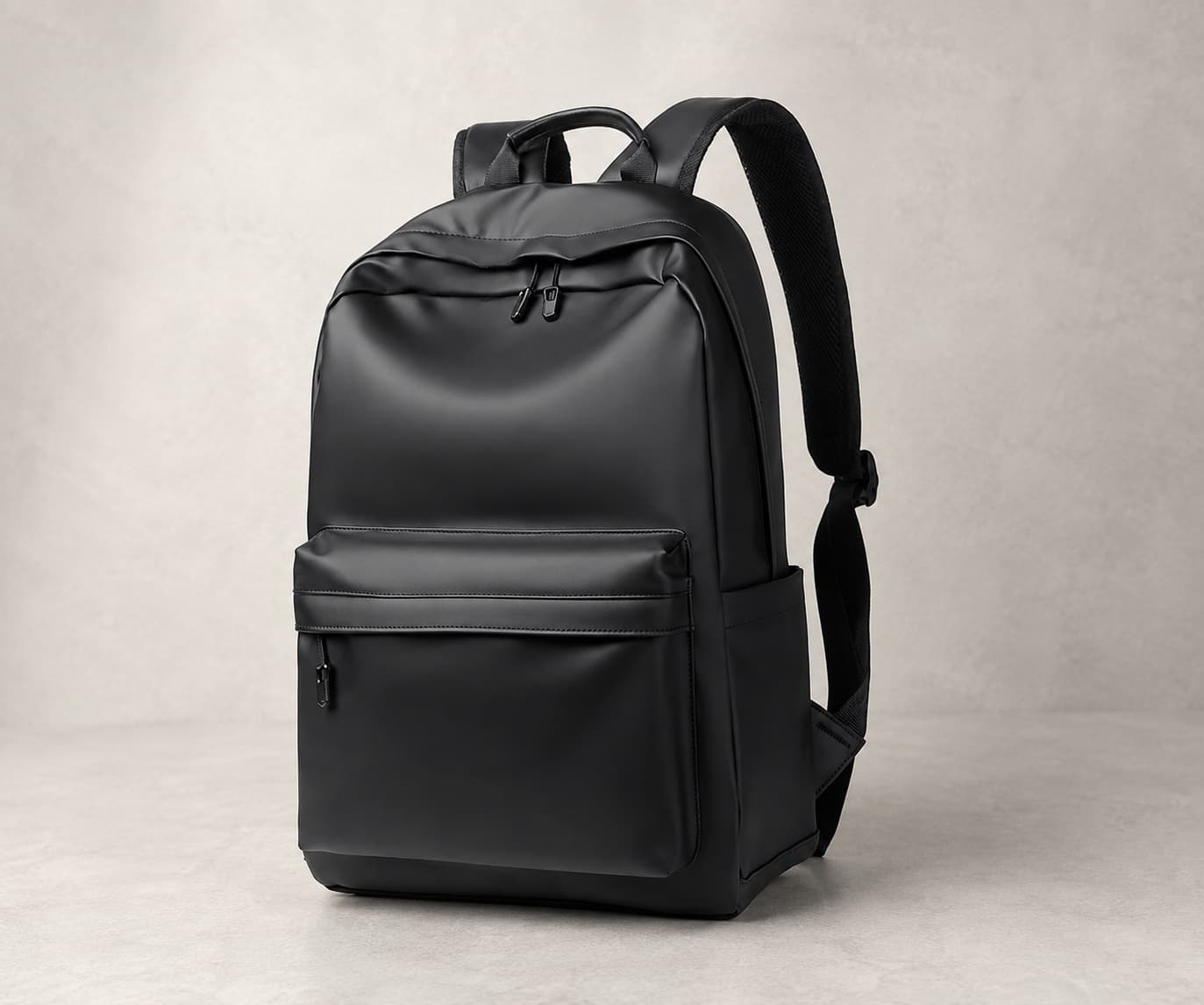 Black structured backpack