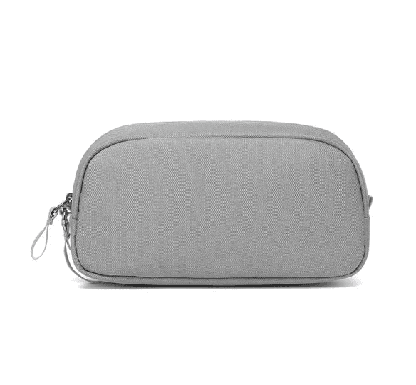Compact grey zip pouch