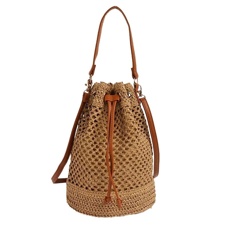 Woven Beach Bucket Bag