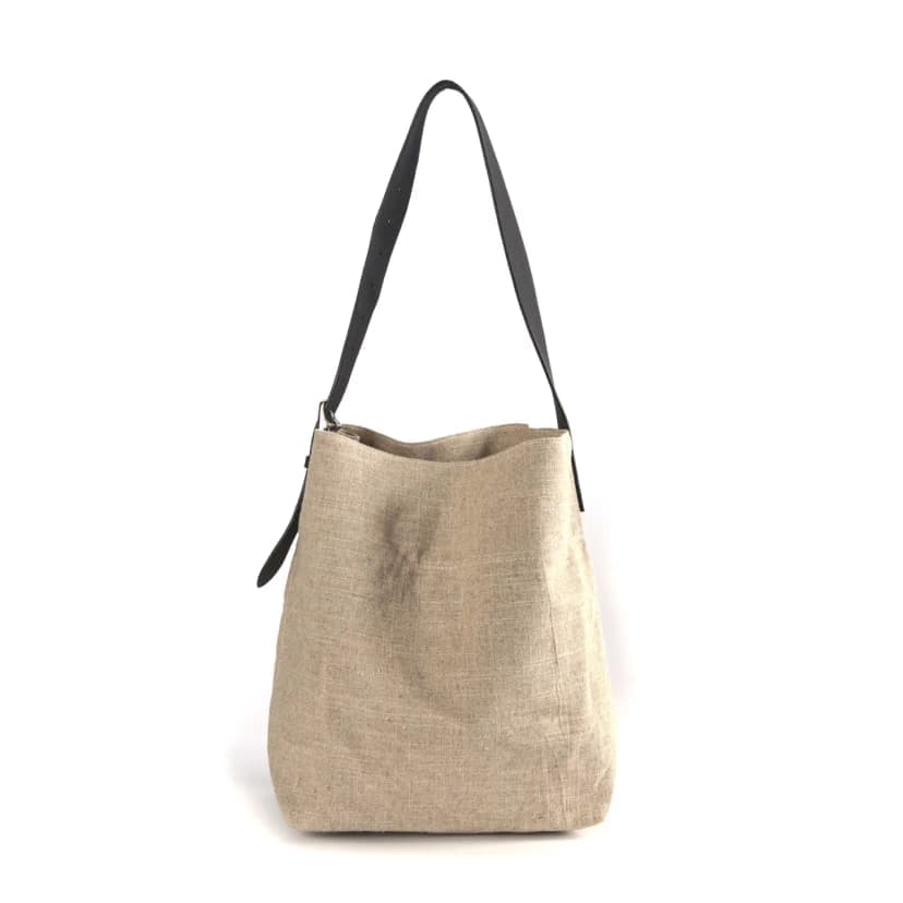 Linen Shoulder Tote Bag